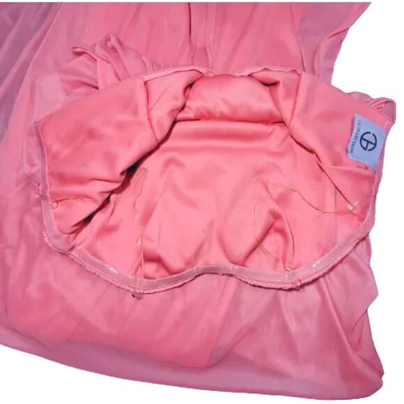 Pink Draped Gown Dress 4 Small Tube Top Layered Lined Strapless Prom Wedding - Picture 7 of 8